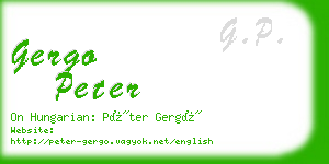 gergo peter business card